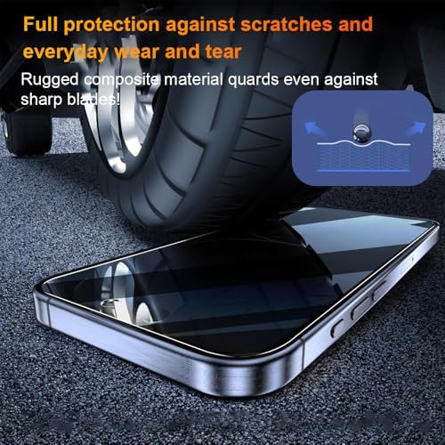 OneFish Privacy Screen Protector for IPhone 16 Pro Max Anti-Spy Tempered Glass Dust-Free Bubble-Free Anti-Fingerprint 9H Scratch Protection & Hassle-Free Installation Frame [2-Pack]